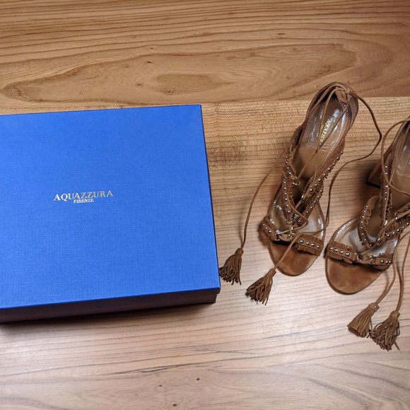Aquazzura Tulum Sandals - Cognac - Sz 40 - Picture 7 of 8